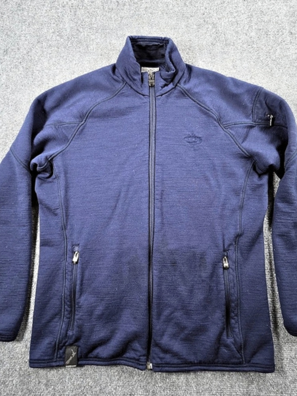 Icebreaker Merino Wool Realfleece 260 Men's Small Full Zip Long Sleeve Blue FLAW